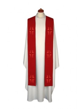 Gestickte Stola - liturgische Farben, Kreuze Stickerei