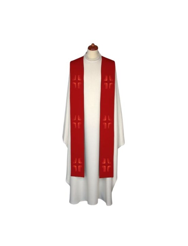 Embroidered stole - liturgical colors, Crosses embroidery (14)