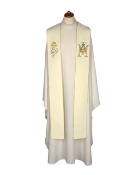 Embroidered Marian stole - Emblem M, crown (15)