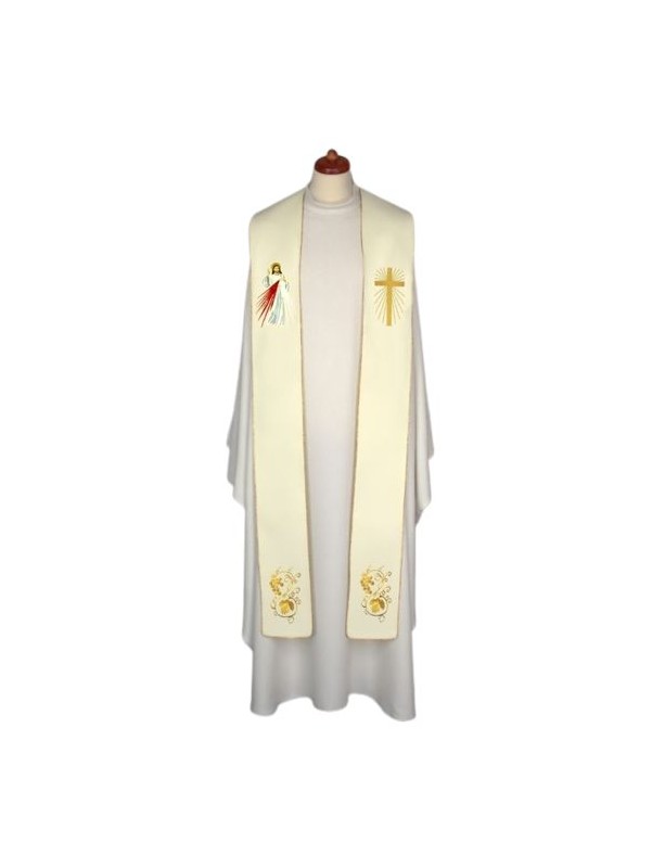 Estola mariana bordada - Jesús Misericordioso