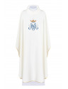 Embroidered Marian Chasuble with Crown and Blue symbol