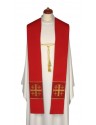 Double-sided red/green stole with decorative cord (22)