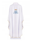 Embroidered Marian Chasuble with Crown and Blue symbol