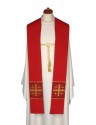 Double-sided gold/red stole with decorative cord (23)