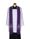 Purple sermon stole, short, cross-stitched (6)