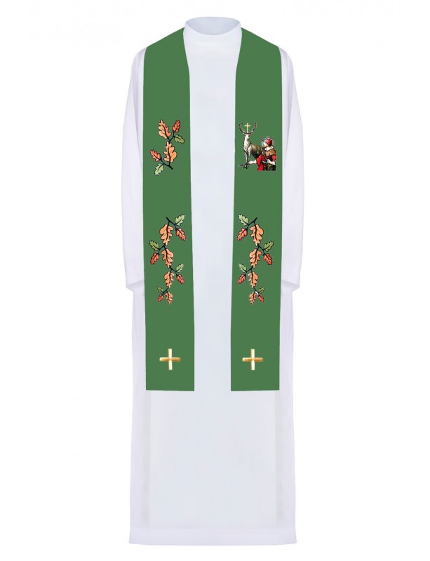 Estola verde bordada San Huberto