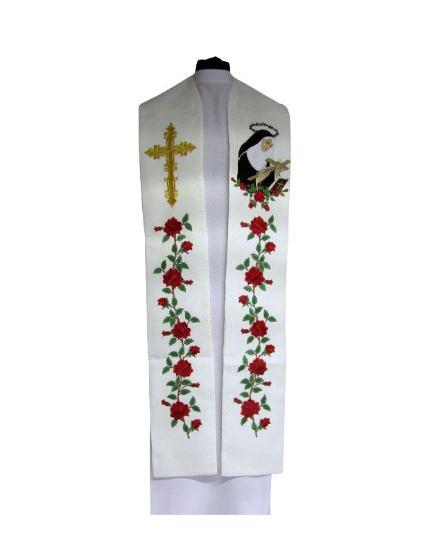 Stoles with image embroidered St. Rita