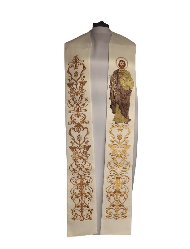 Embroidered stole with image of St. Joseph (4)