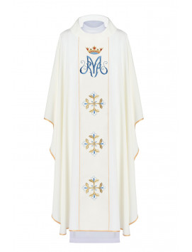 Marian Chasuble with Crown and Floral Motifs – Gothic Style