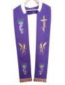 Purple embroidered concelebration stole (1)