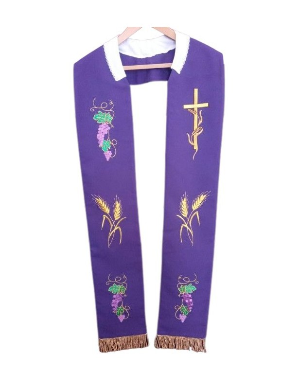 Violette bestickte Konzelebrationsstola
