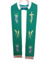 Green embroidered concelebration stole (1)