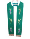 Green embroidered concelebration stole (1)