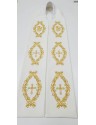 Stola écru ricamata per sacerdote - IHS, Croce (2)
