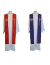 Double-sided priest's stole red and purple IHS