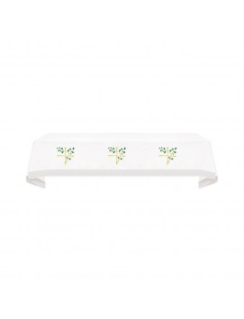 Paño de altar bordado - ramas verdes + Cruz