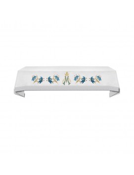 Toalha de altar bordada - padrão mariano (20)