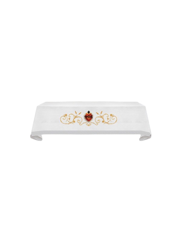 Paño de altar bordado - Corazón con corona