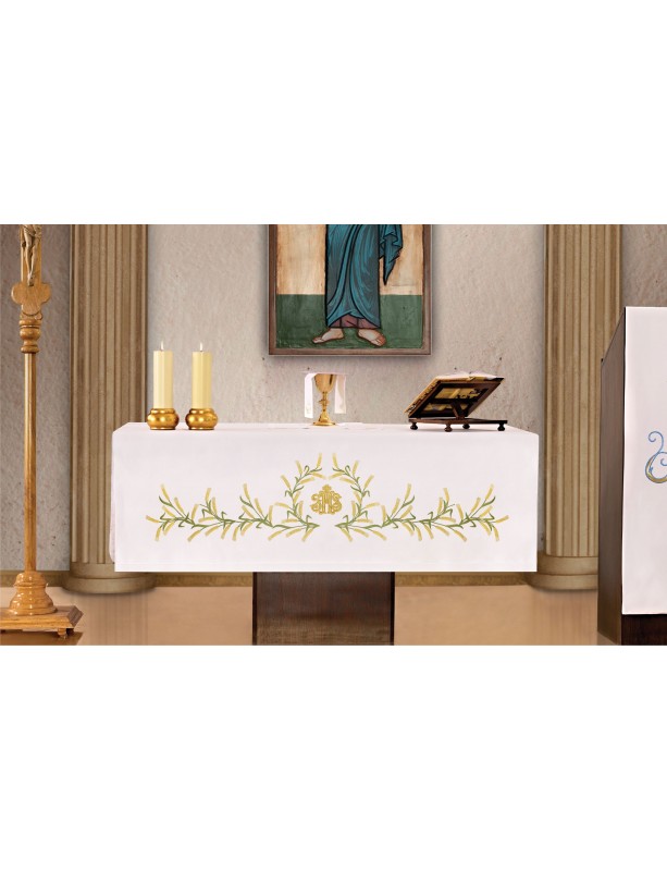 Altar cloth - embroidered IHS symbol