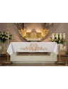 Altartuch - gesticktes Marianisches Symbol + Blumen