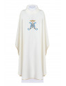 Marian Chasuble with Blue 'M' and Crown Embroidery, Gold Trim