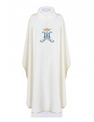Marian Chasuble with Blue 'M' and Crown Embroidery, Gold Trim
