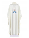 Marian Chasuble with Blue 'M' and Crown Embroidery, Gold Trim