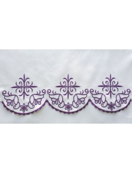 Embroidered altar cloth - purple cross (54)