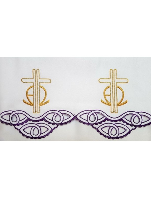 Besticktes Altartuch - eucharistisches Muster