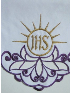 Haftowany obrus ołtarzowy - IHS