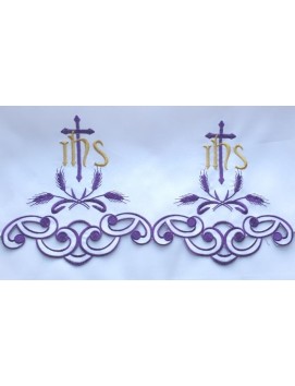 Embroidered altar cloth - IHS cross (64)