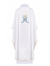 Marian Chasuble with Blue 'M' and Crown Embroidery, Gold Trim