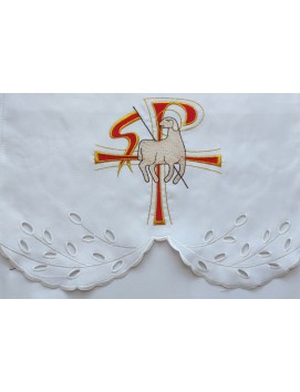 Tovaglia ricamata per altare - motivo pasquale (69)
