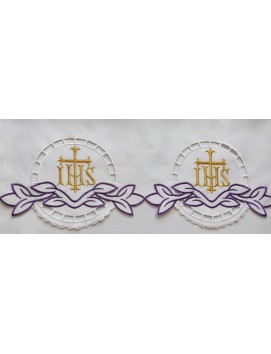 Embroidered altar cloth - IHS cross (71)