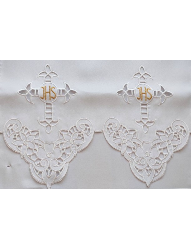 Nappe d'autel brodée - motif eucharistique