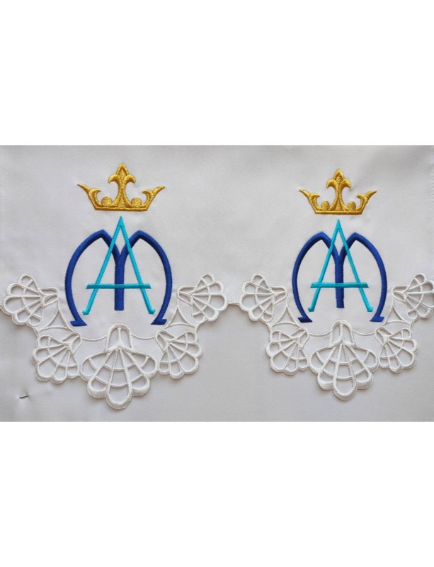 Cearceaf brodat pentru altar - model marian