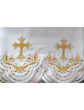 Besticktes Altartuch - eucharistisches Muster