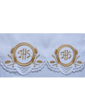 Nappe d'autel brodée - motif eucharistique