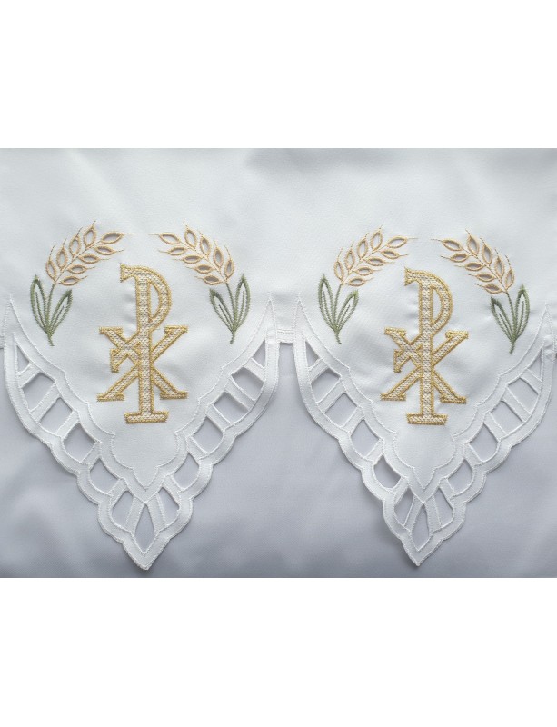 Nappe d'autel brodée - motif eucharistique