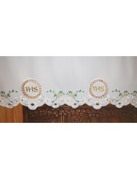 Nappe d'autel brodée - motif eucharistique (173)