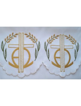 Nappe d'autel brodée - motif eucharistique (182)
