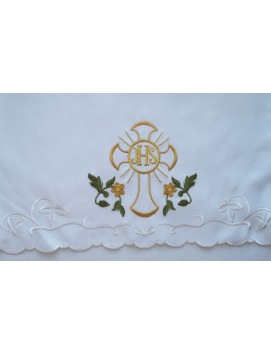 Nappe d'autel brodée - motif eucharistique (183)