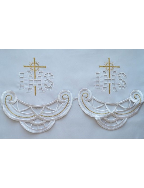 Nappe d'autel brodée - motif eucharistique