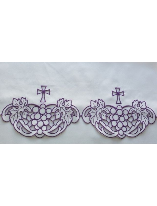 Cearceaf brodat pentru altar - model euharistic