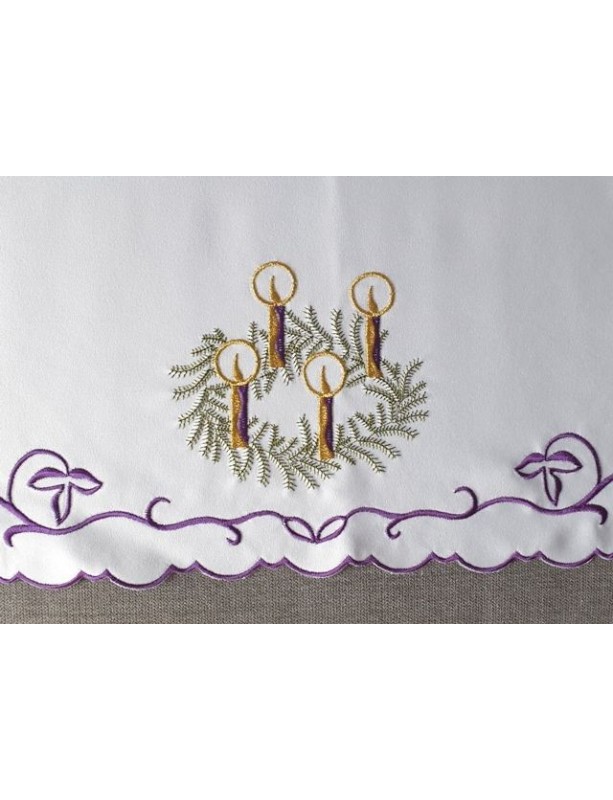 Besticktes Altartuch - Adventsmuster