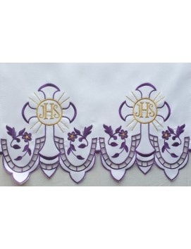 Nappe d'autel brodée - motif eucharistique (201)