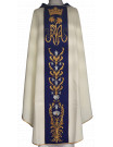 Marian Chasuble with Embroidered symbol and Floral Motifs – Available in Liturgical Colors
