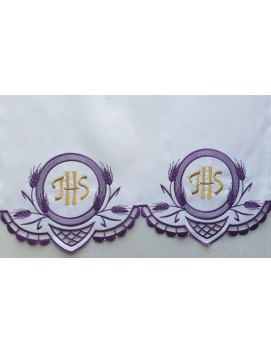 Nappe d'autel brodée - motif eucharistique (203)