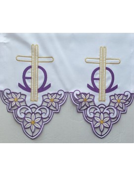 Nappe d'autel brodée - motif eucharistique