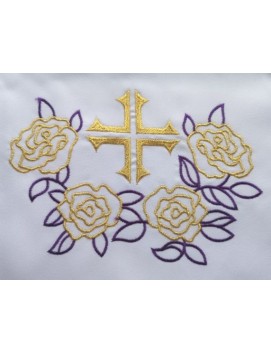 Besticktes Altartuch - eucharistisches Muster